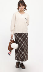 Beige Academy Style V-Neck Cardigan