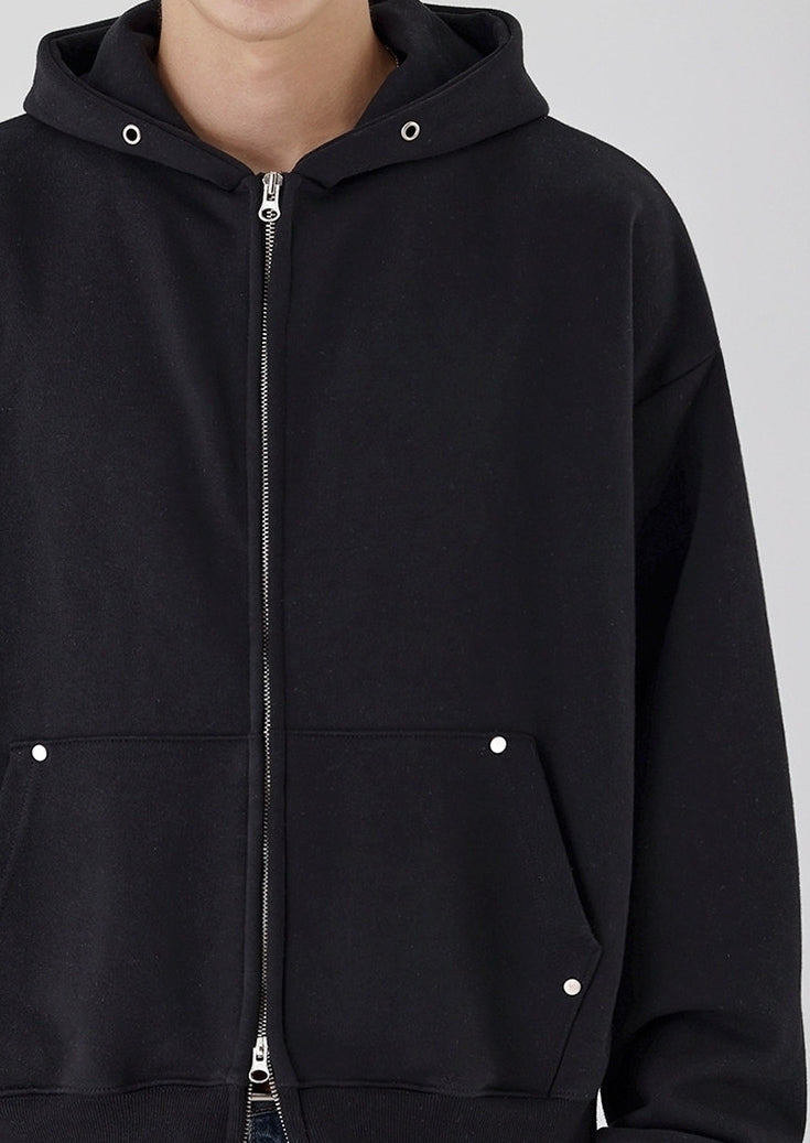 Clean Fit Hooded Zip Up Sweatshirt Jacket