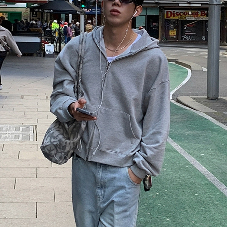 Clean Fit Hooded Zip Up Sweatshirt Jacket