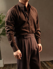 Coffee Brown Collared Shirt