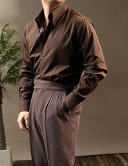 Coffee Brown Collared Shirt