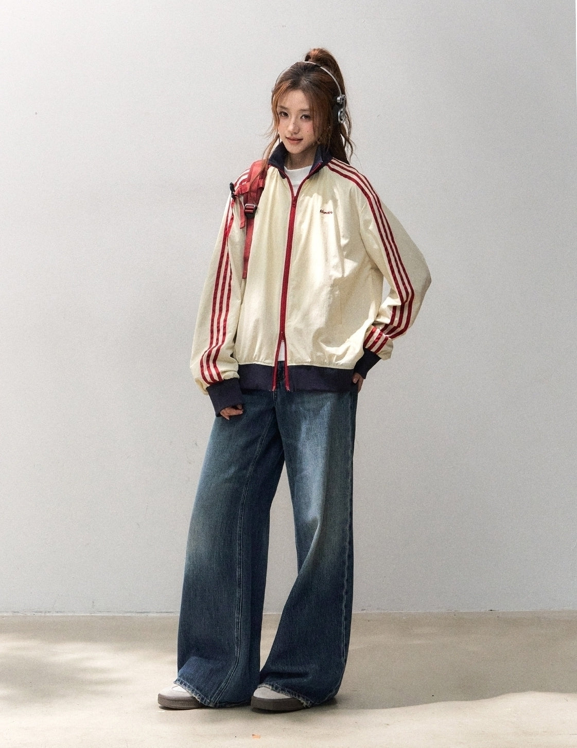 College Style Stand Collar Casual Sports Jacket