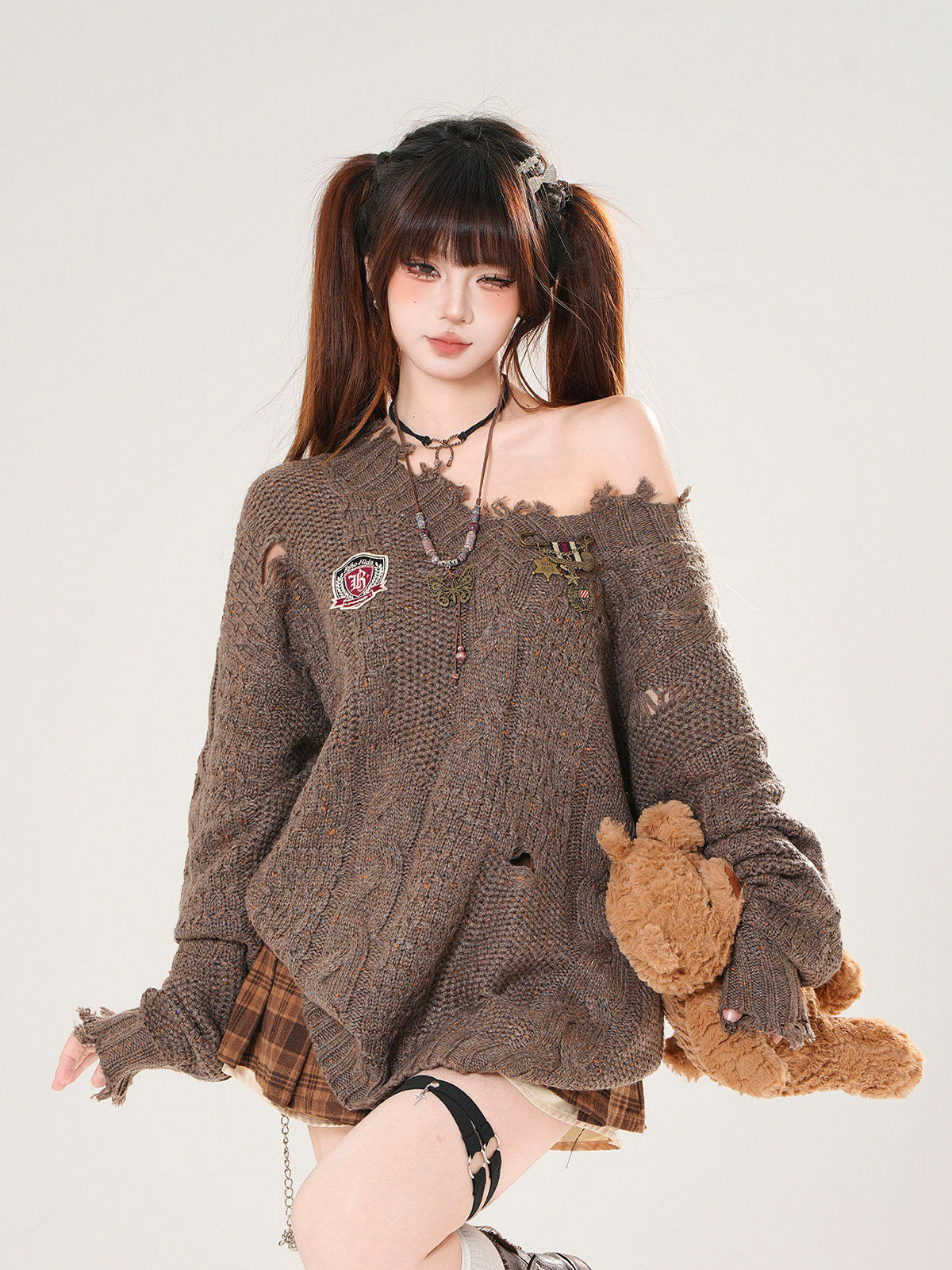 College Style V Neck Sweater