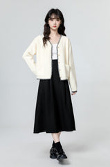 Color Block Knit Cardigan Sweater