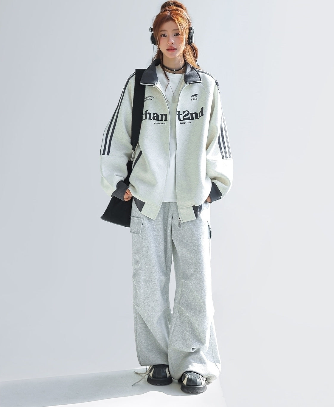 Color Block Stand Collar Zip Up Sport Jacket
