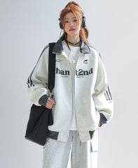 Color Block Stand Collar Zip Up Sport Jacket