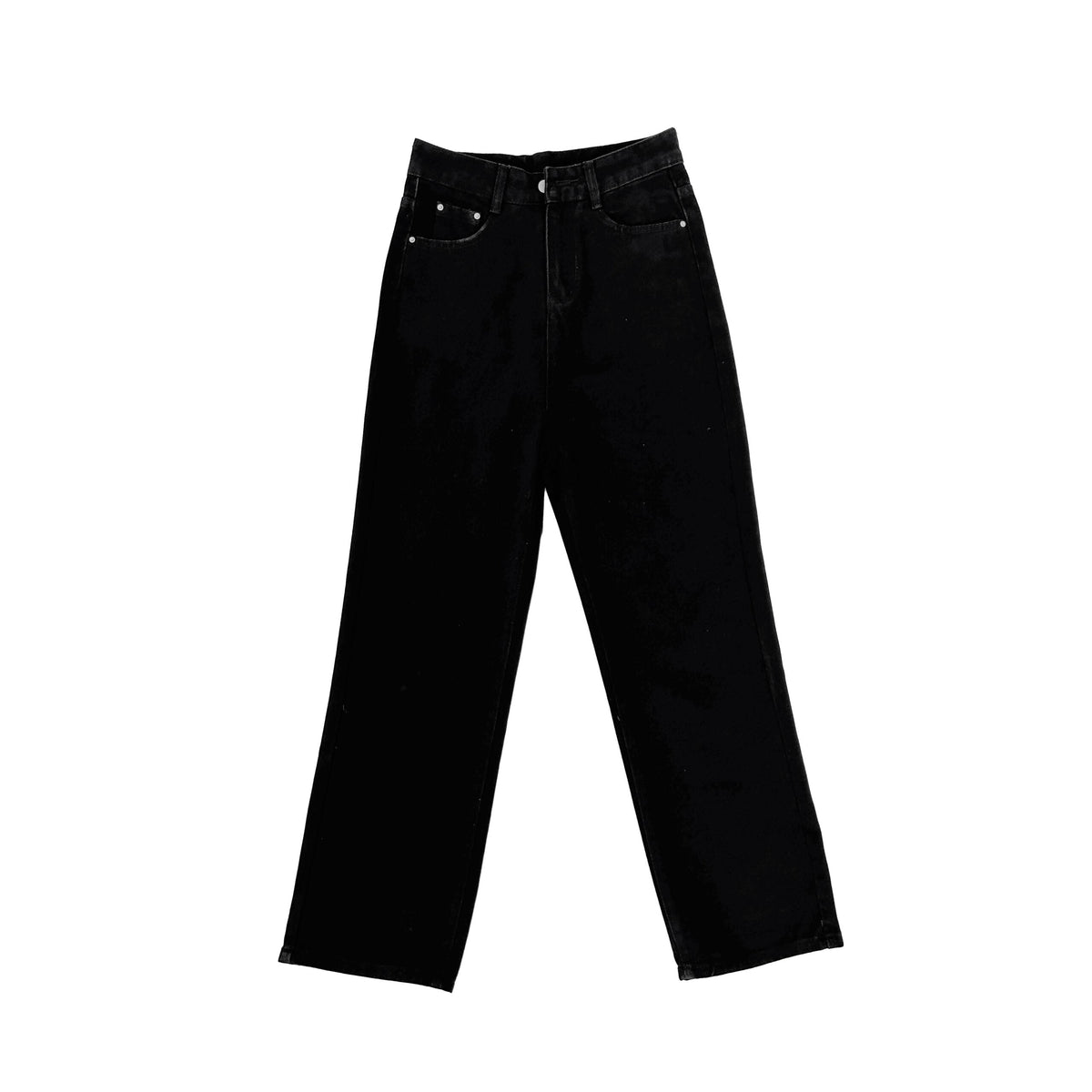 Colorblock Embroidered Wide Leg Denim Pants
