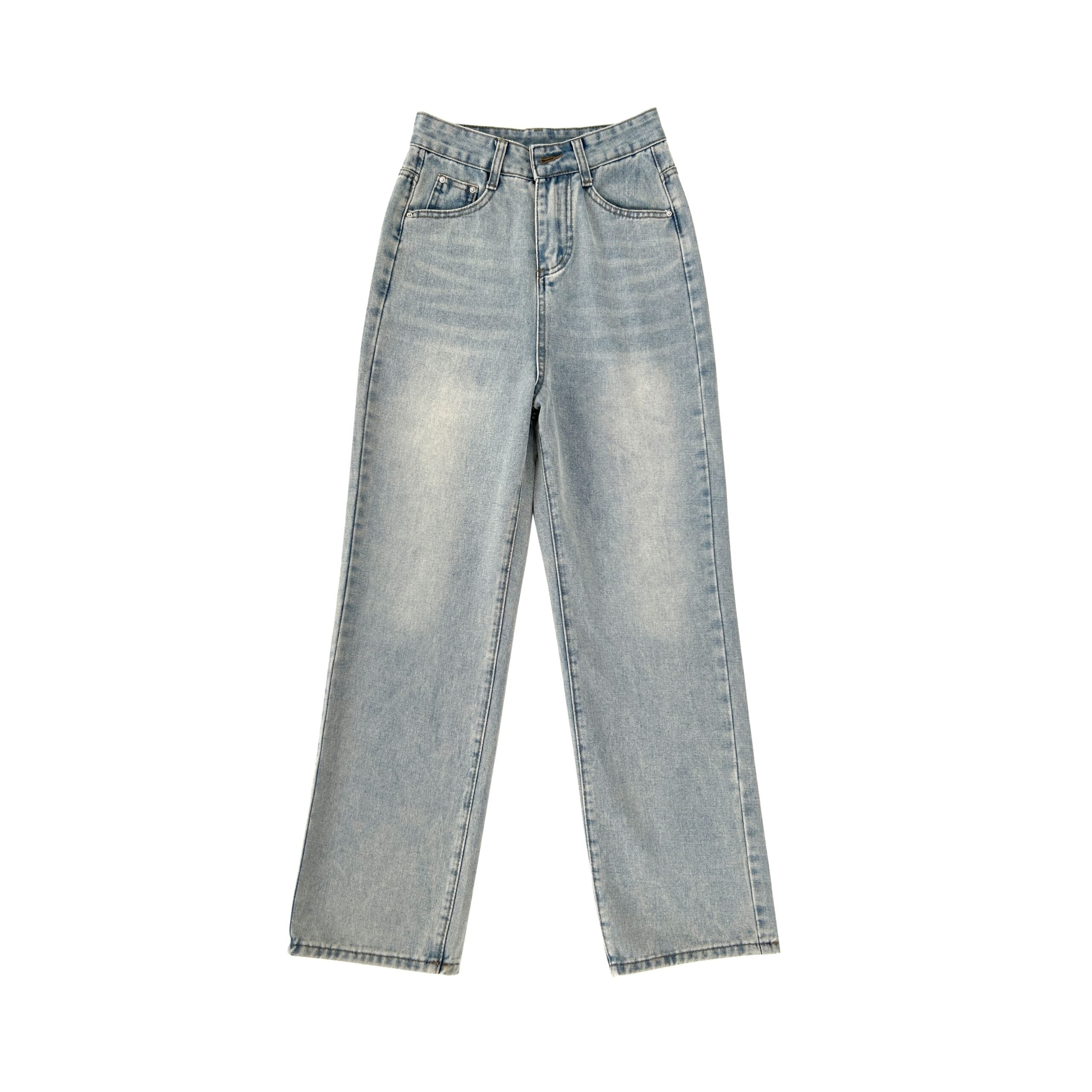 Colorblock Embroidered Wide Leg Denim Pants