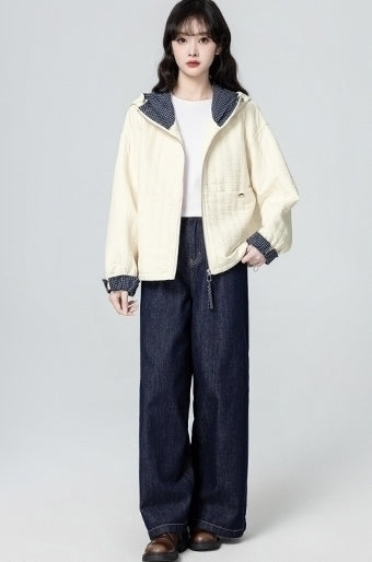 Colorblock Hooded Puffer Jacket Warm Thick Coat