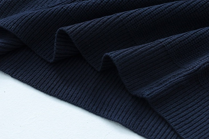 Colorblock Knit Hoodie Sweater