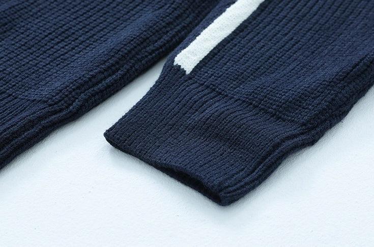 Colorblock Knit Hoodie Sweater