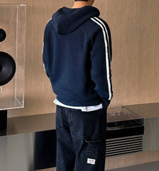 Colorblock Knit Hoodie Sweater