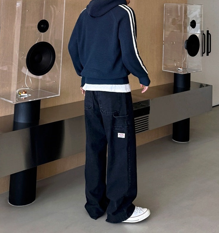 Colorblock Knit Hoodie Sweater