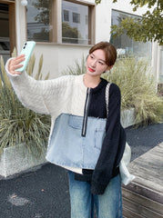 Colorblock Knit Pullover Casual Relaxed Fit Sweater