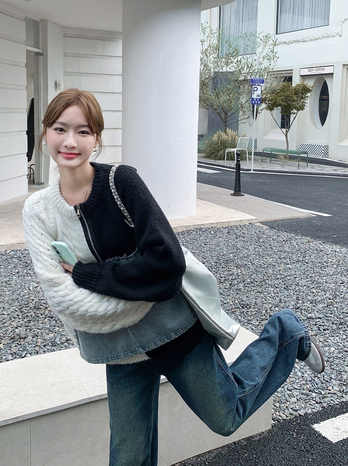 Colorblock Knit Pullover Casual Relaxed Fit Sweater