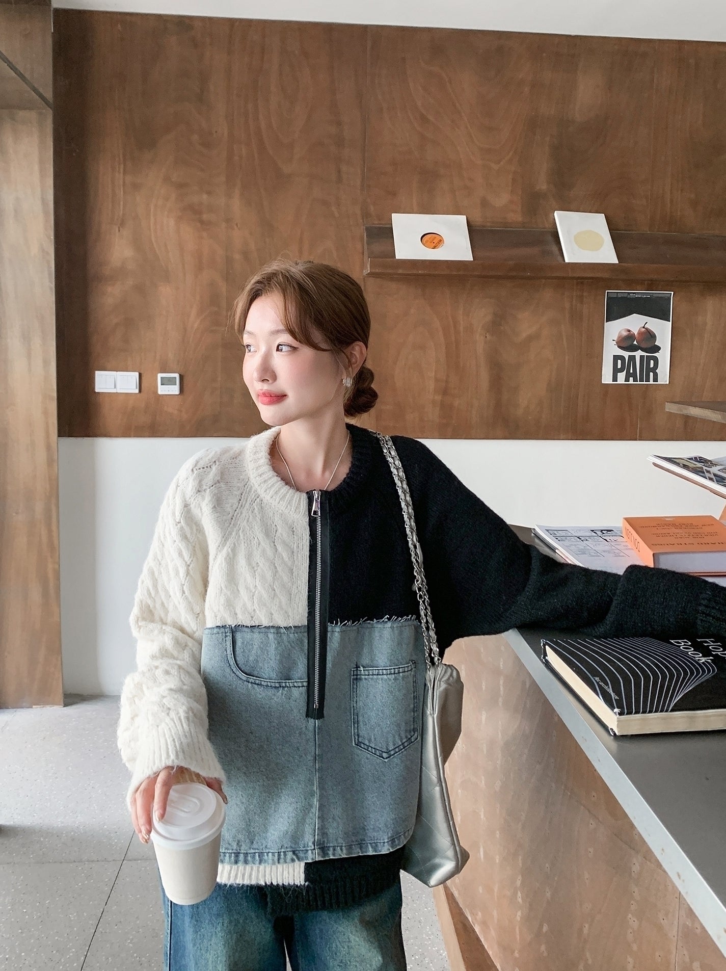 Colorblock Knit Pullover Casual Relaxed Fit Sweater