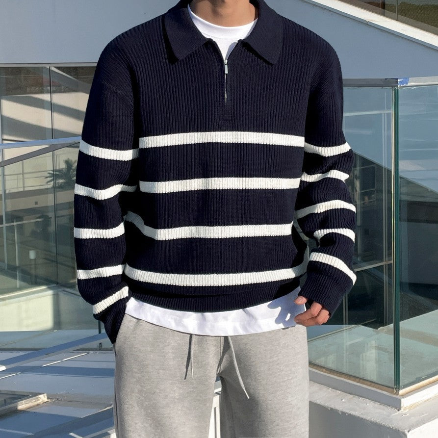 Colorblock Knit Pullover Sweater Casual Top