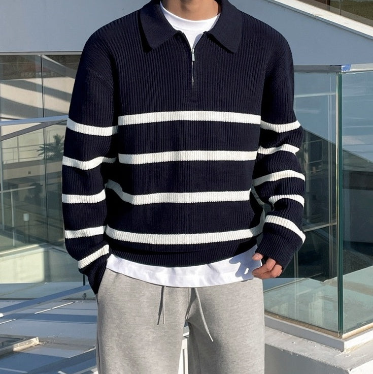 Colorblock Knit Pullover Sweater Casual Top