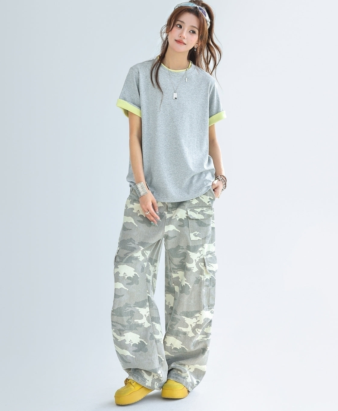 Colorblock Layered Look Short Sleeve Relaxed Top