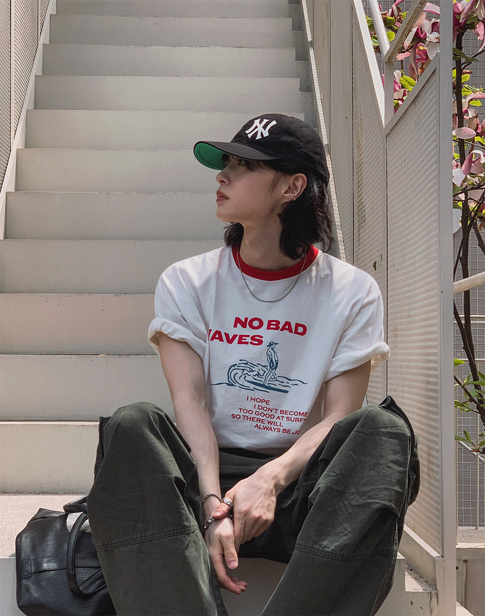 Colorblock Letter Print Short Sleeve T Shirt