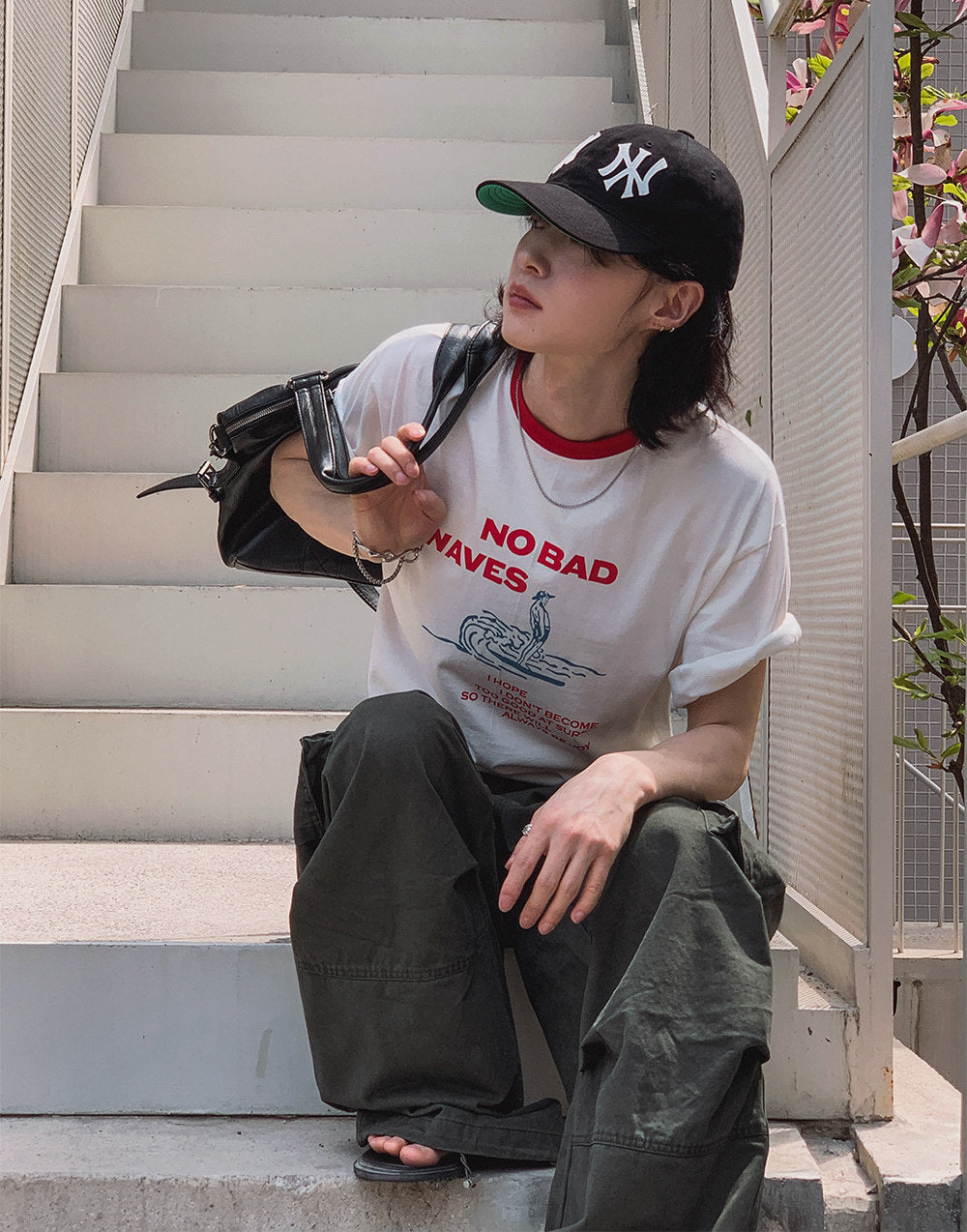 Colorblock Letter Print Short Sleeve T Shirt