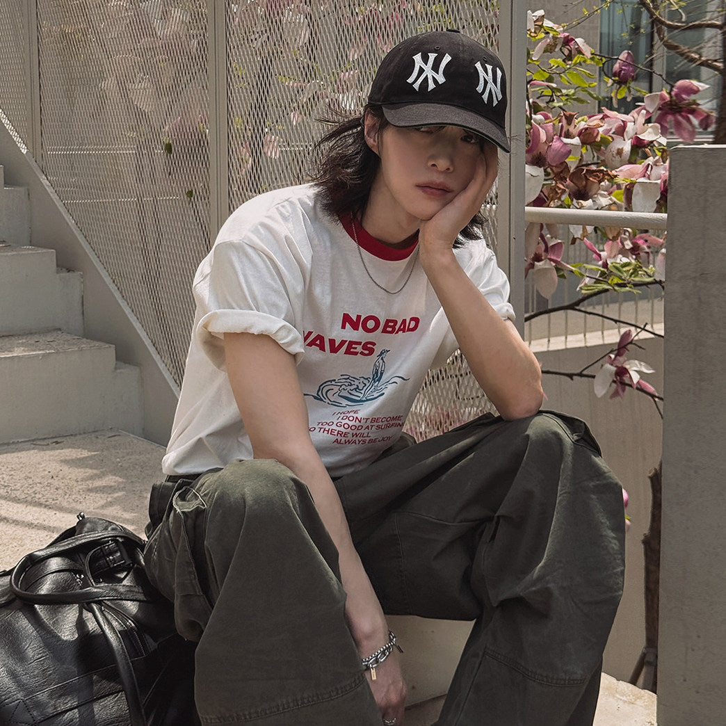 Colorblock Letter Print Short Sleeve T Shirt