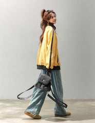 Colorblock Stand Collar Streetwear Sweatshirt Jacket