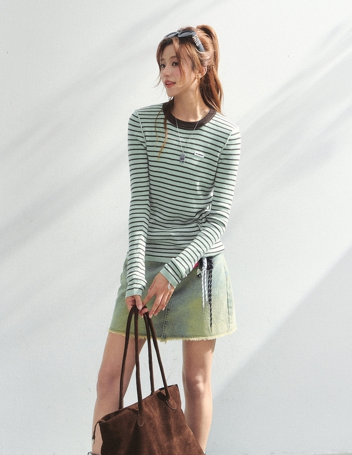 Colorblock Striped Knit Sweater Top