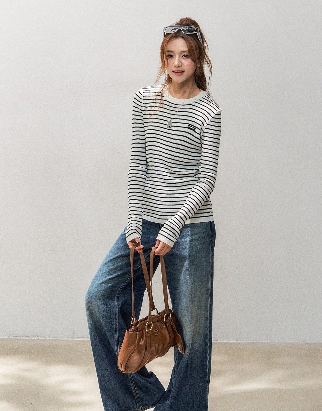 Colorblock Striped Knit Sweater Top