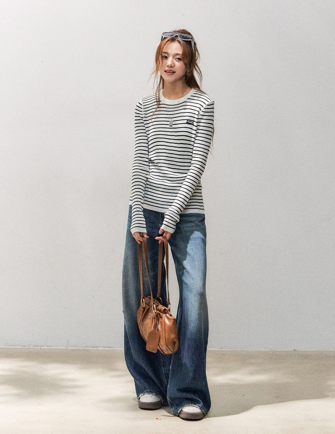 Colorblock Striped Knit Sweater Top