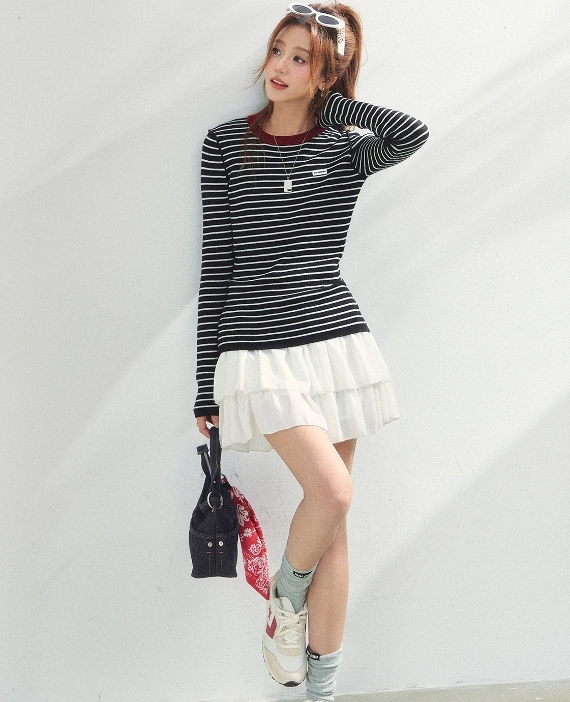 Colorblock Striped Knit Sweater Top