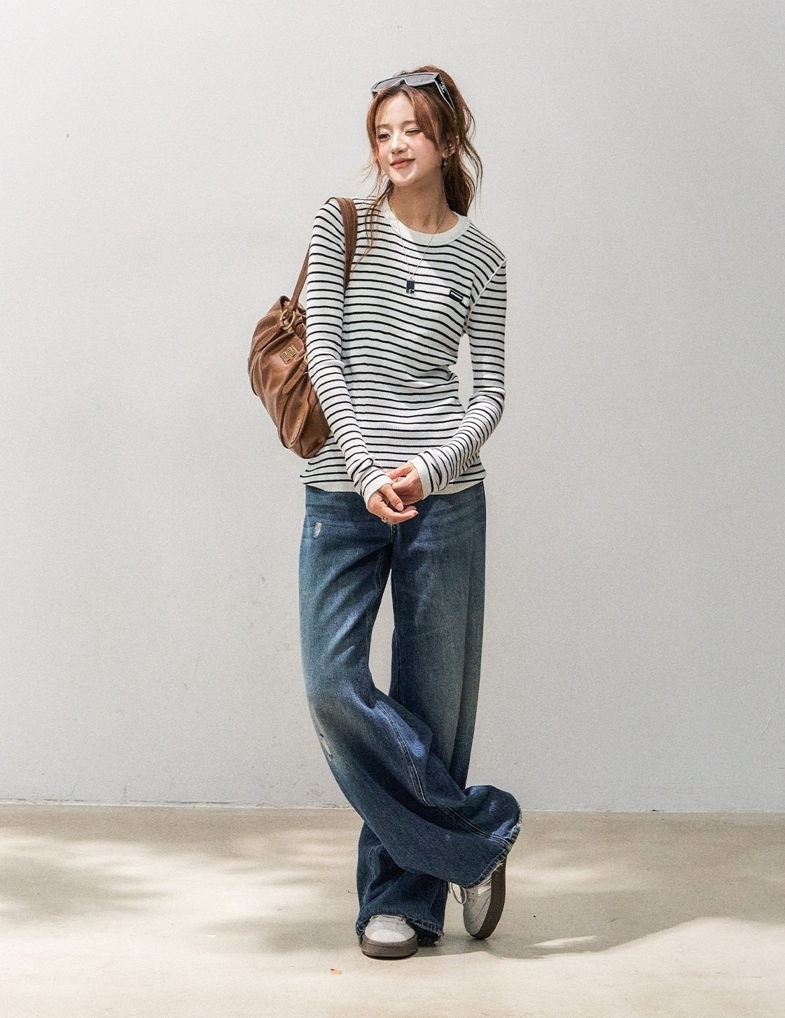 Colorblock Striped Knit Sweater Top