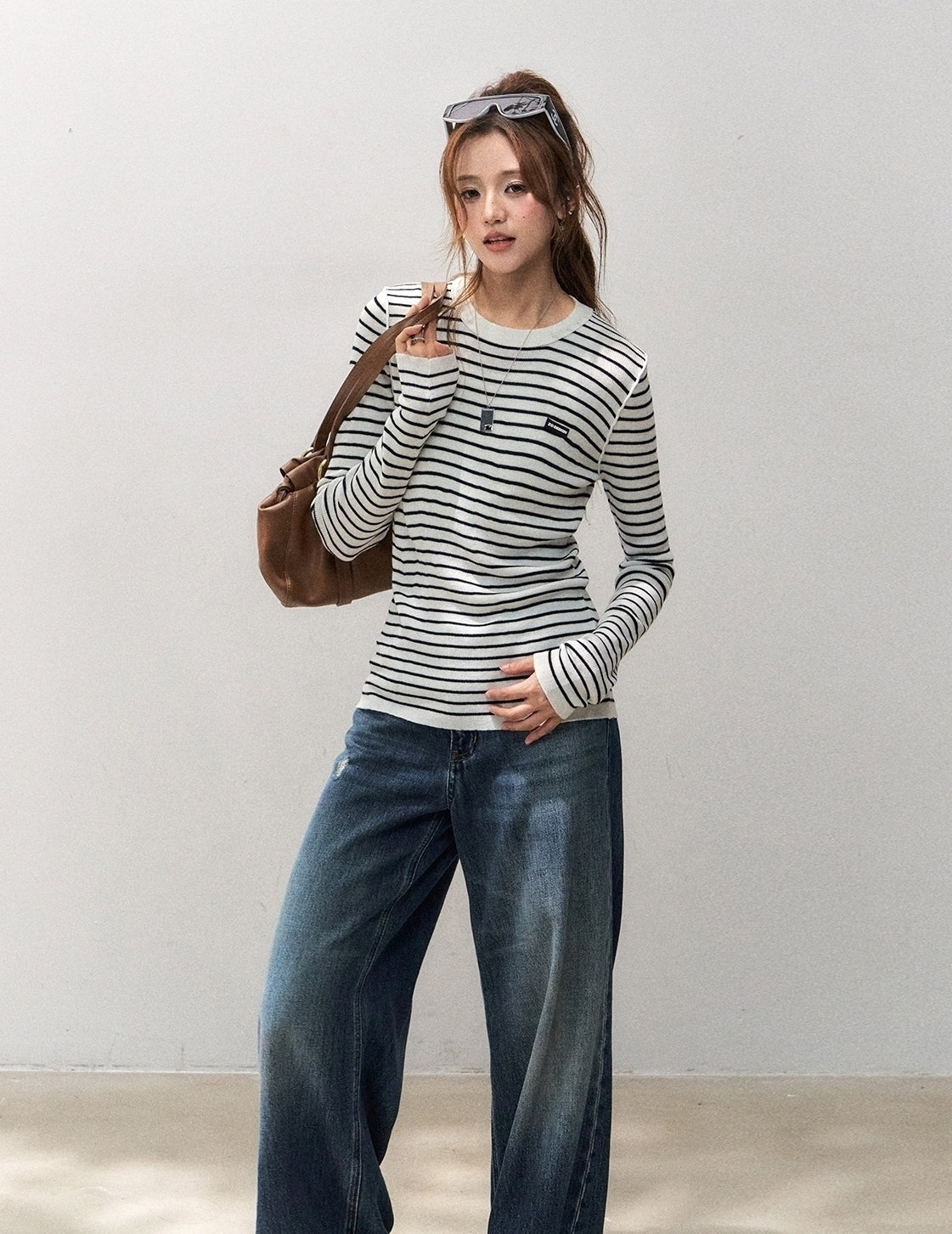 Colorblock Striped Knit Sweater Top
