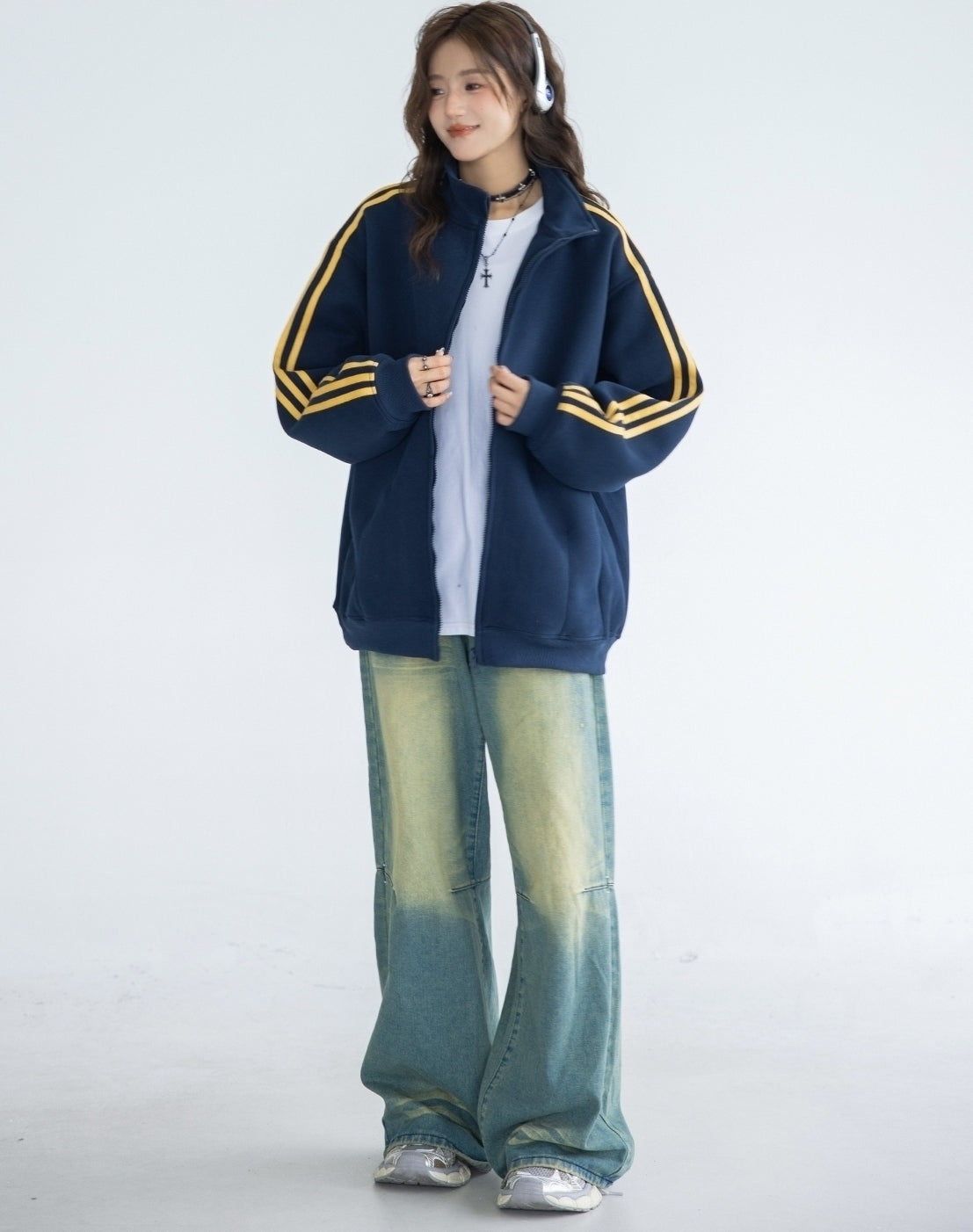 Colorblock Zip Up Casual Track Jacket