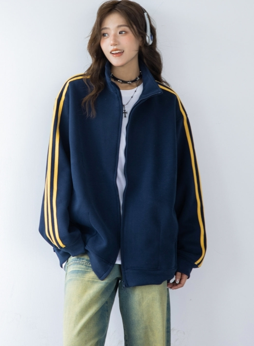 Colorblock Zip Up Casual Track Jacket