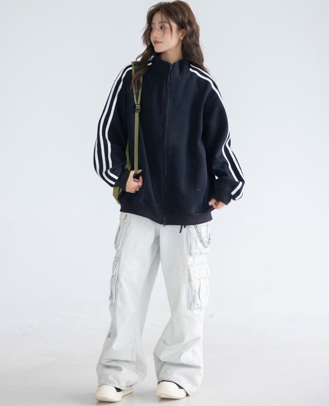 Colorblock Zip Up Casual Track Jacket