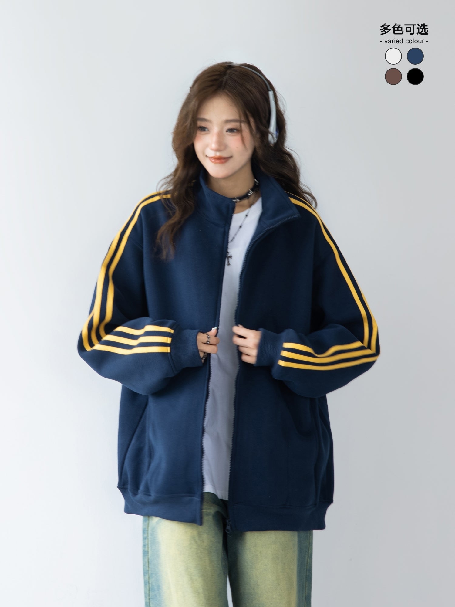 Colorblock Zip Up Casual Track Jacket