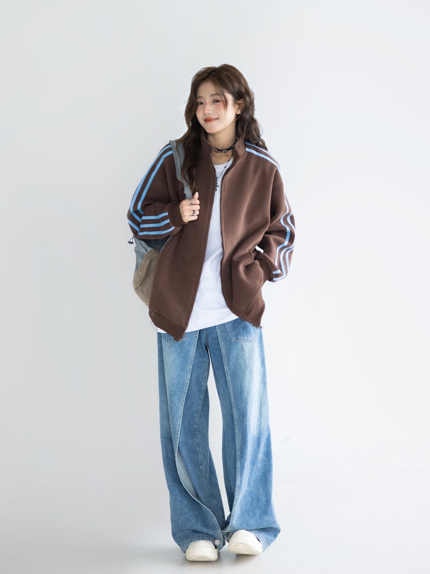 Colorblock Zip Up Casual Track Jacket