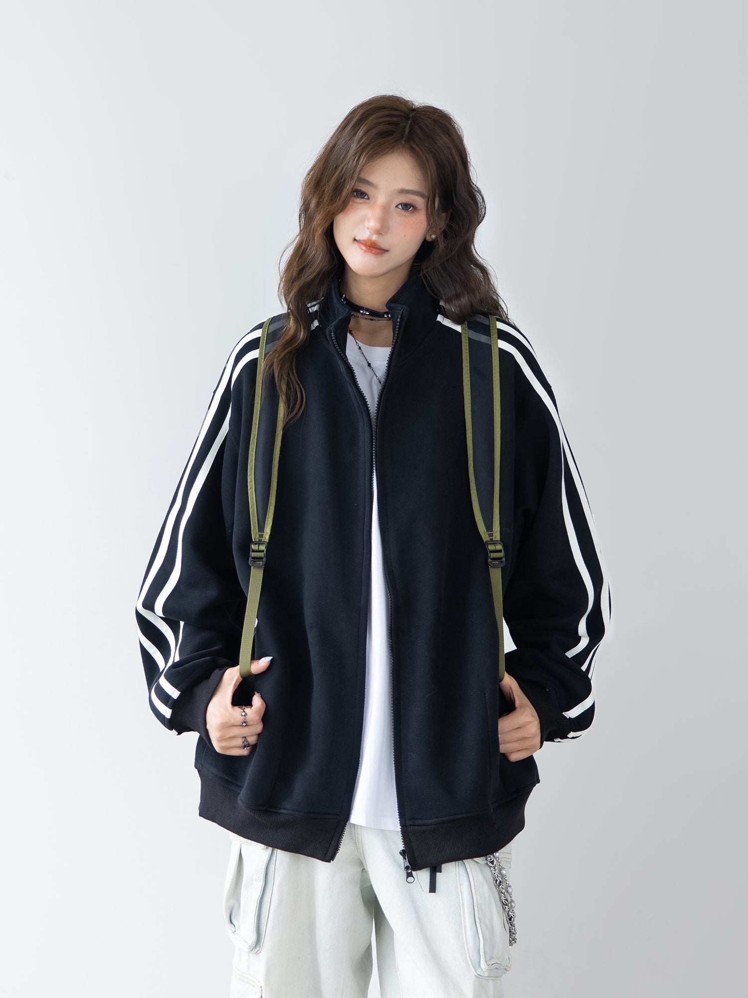 Colorblock Zip Up Casual Track Jacket