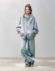 Comfy Air Layer Oversized Sweatshirt Jacket