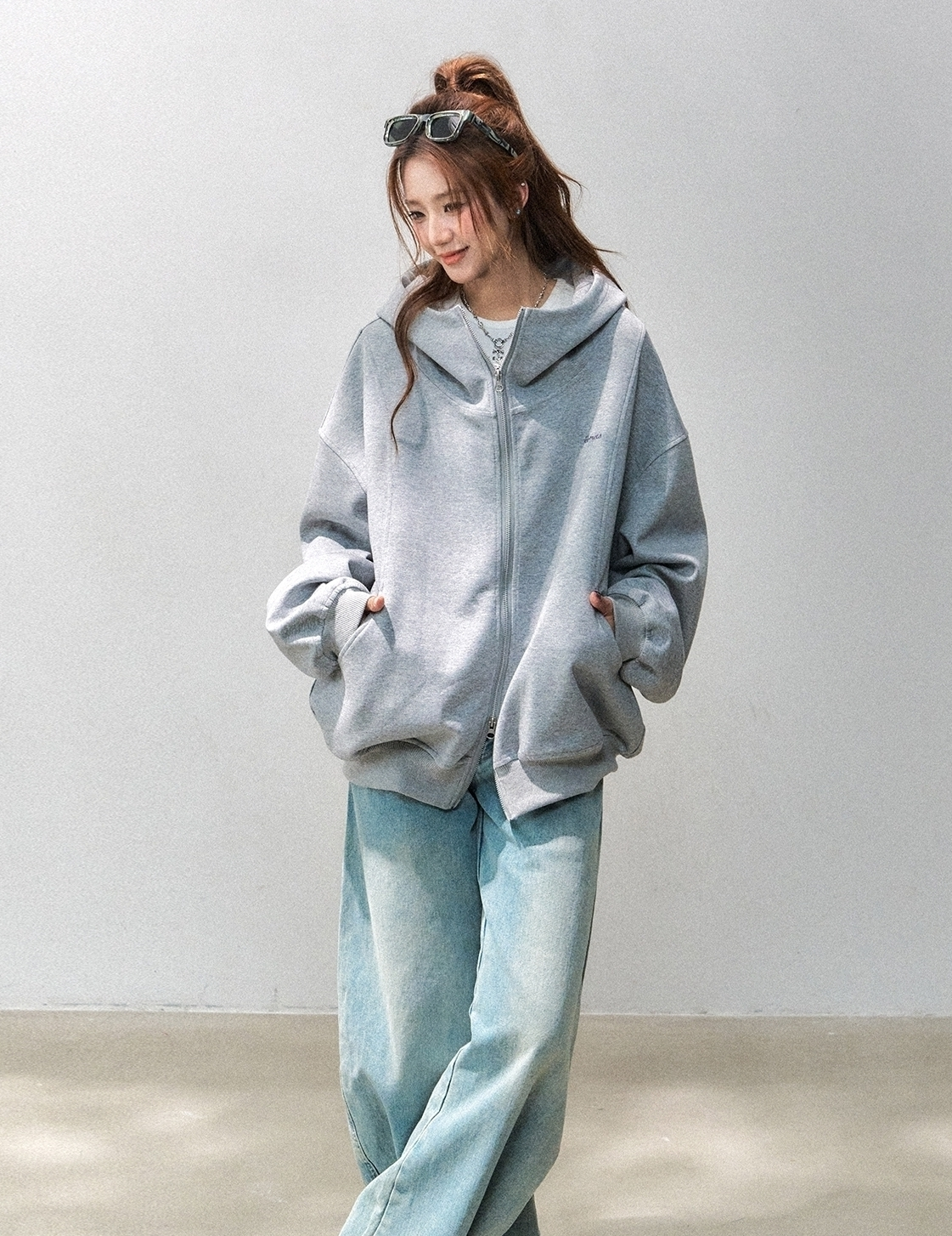 Comfy Air Layer Oversized Sweatshirt Jacket