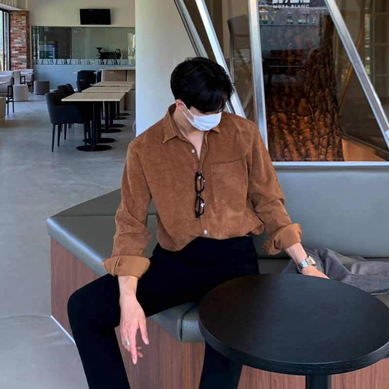 Corduroy Casual Long Sleeve Shirt