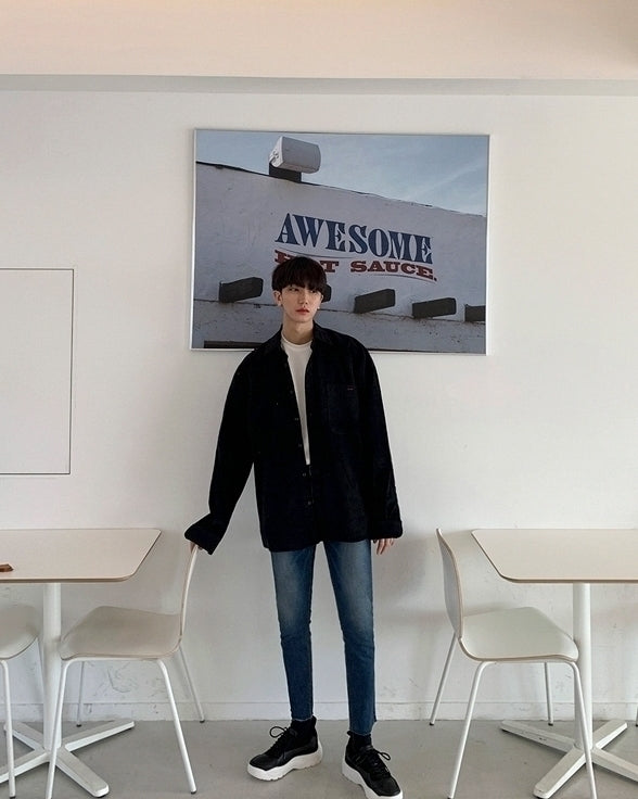 Corduroy Casual Loose Fit Shirt Jacket