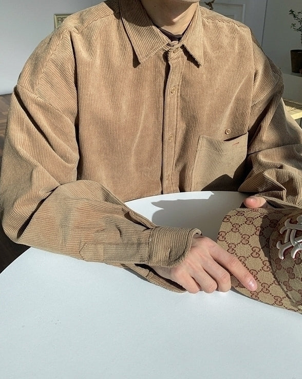 Corduroy Casual Loose Fit Shirt Jacket