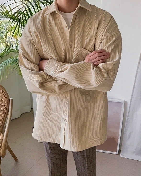 Corduroy Casual Loose Fit Shirt Jacket