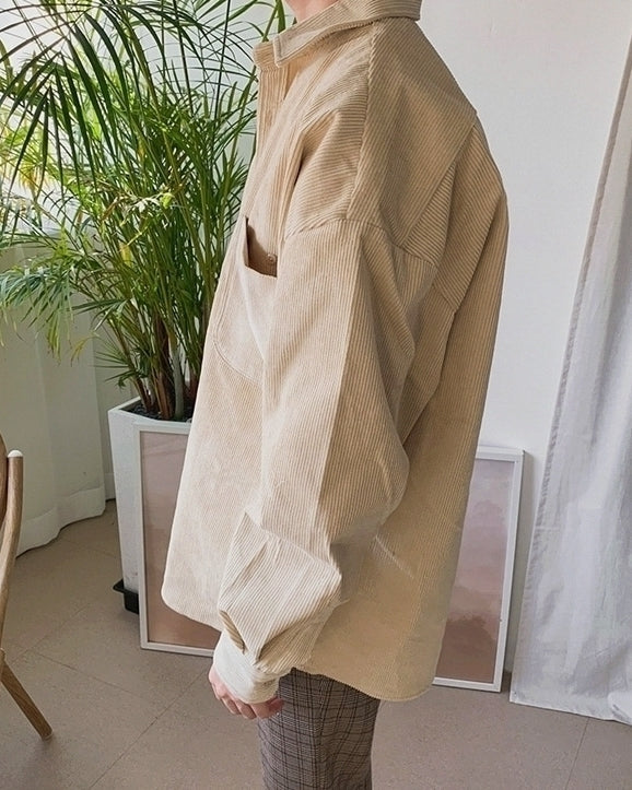 Corduroy Casual Loose Fit Shirt Jacket