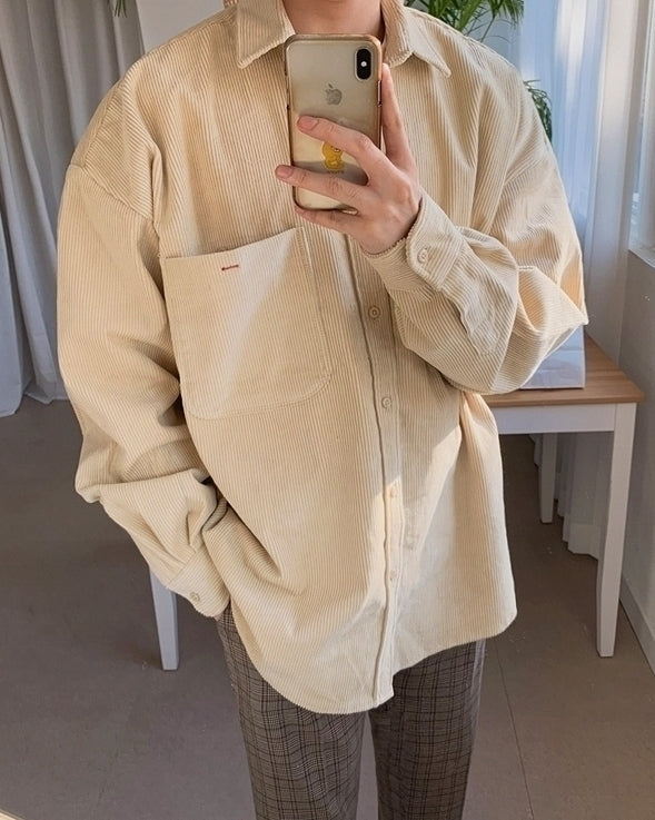 Corduroy Casual Loose Fit Shirt Jacket