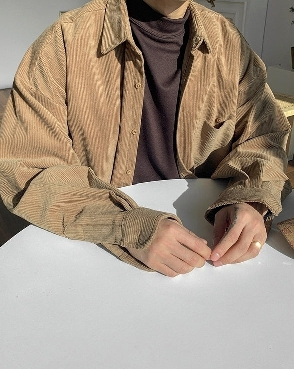 Corduroy Casual Loose Fit Shirt Jacket