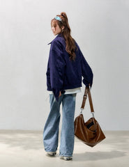 Corduroy Casual Utility Jacket Chic Relaxed Fit
