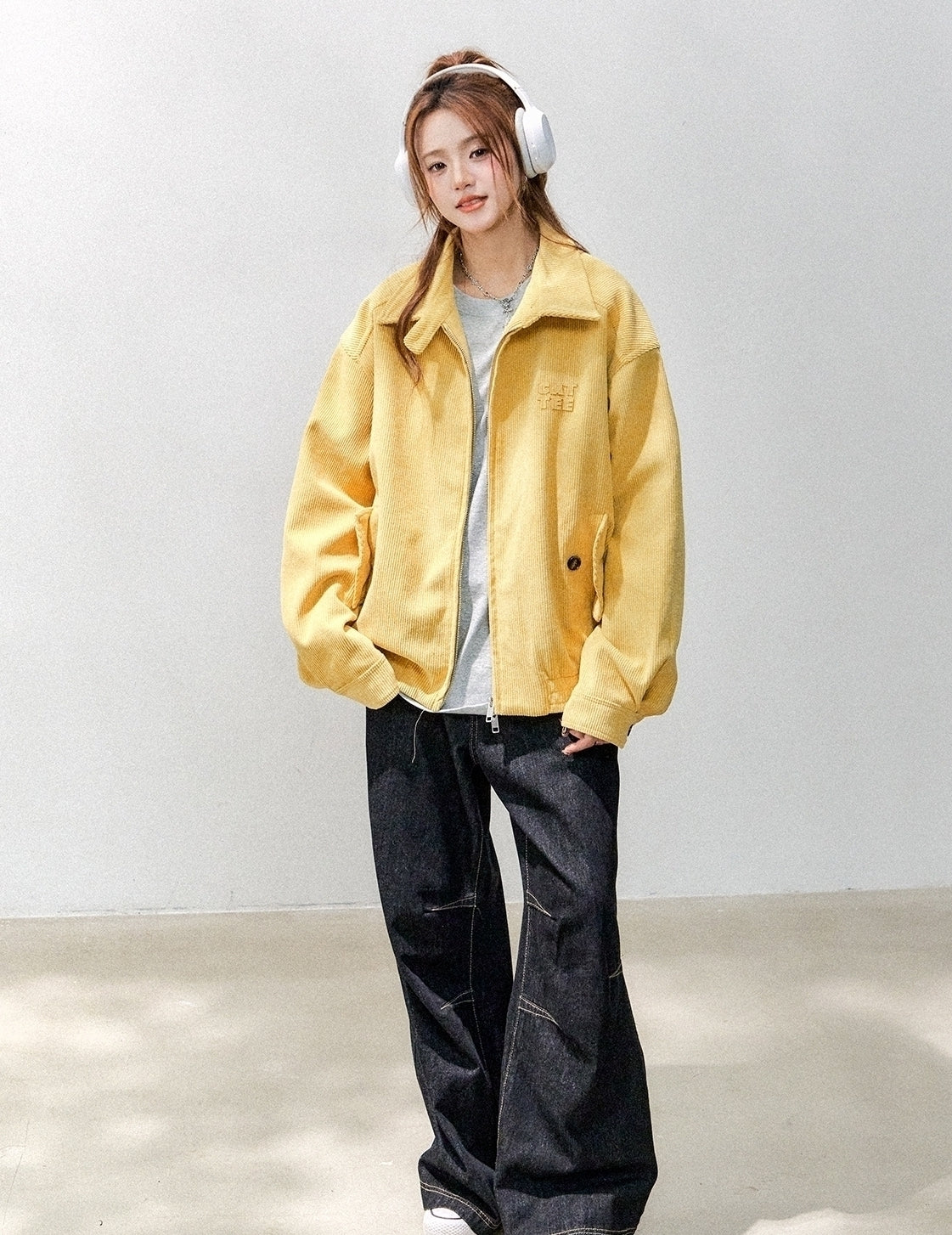 Corduroy Casual Utility Jacket Chic Relaxed Fit